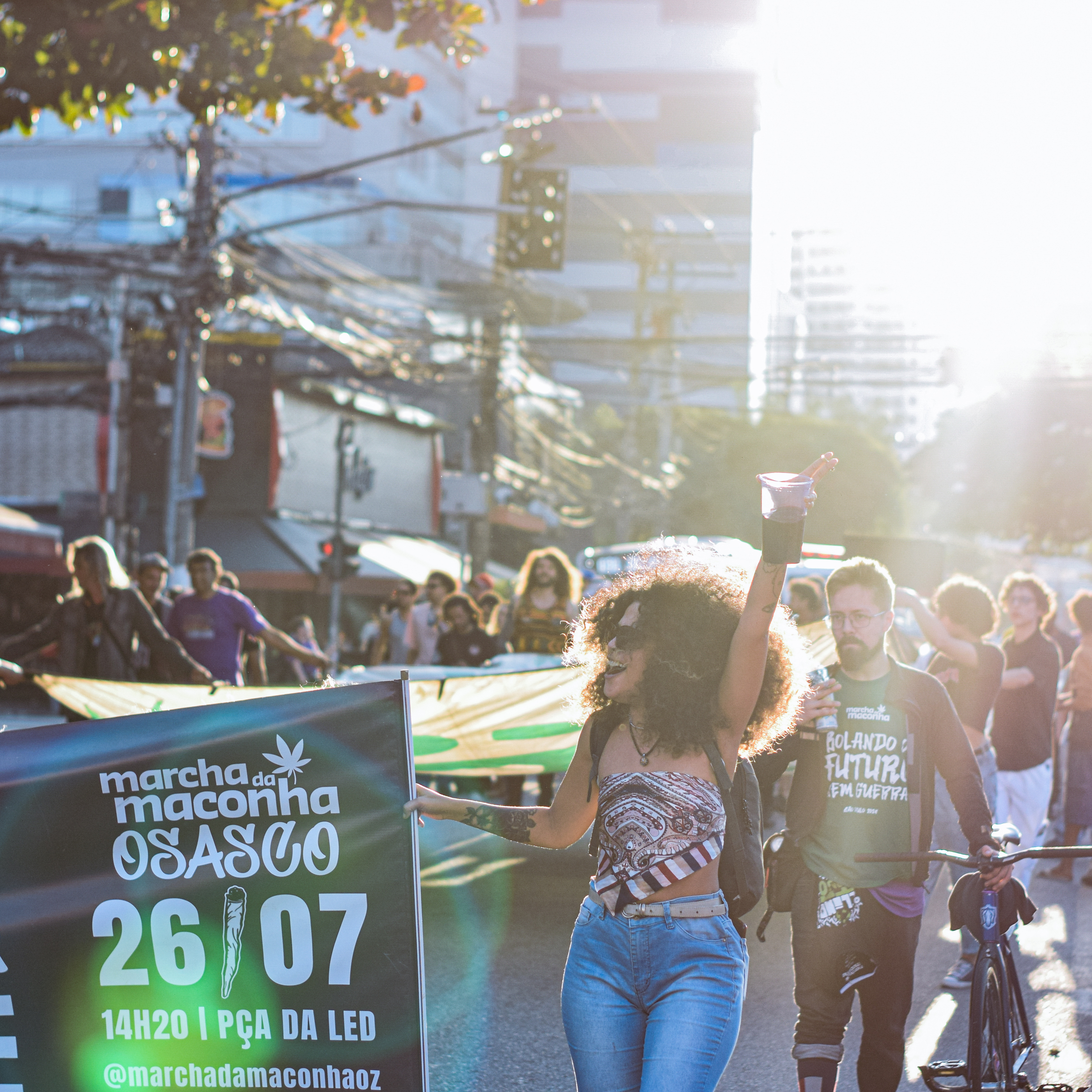 Detalhe visual da primeira Marcha da Maconha Osasco 2025